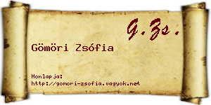 Gömöri Zsófia névjegykártya